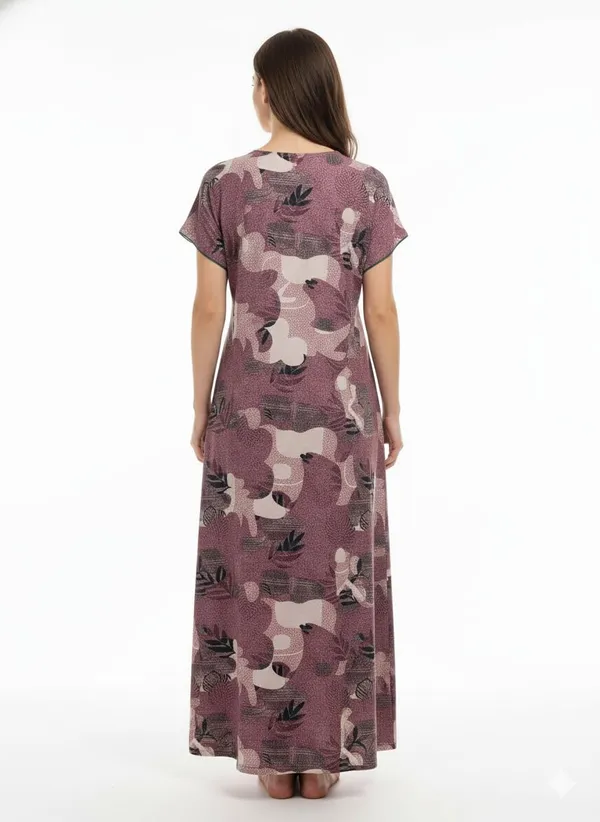 Evolove_Alpine_Fabric_Nighty_Maxi_for_Women_with_Side_Pocket_and_Neckline_Embroidery_|_Printed_Short_Sleeves_Full_Length_Night_Wear_Gown