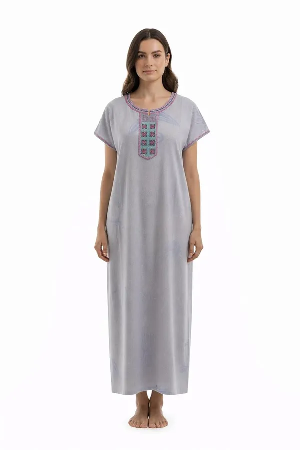 Evolove_Alpine_Fabric_Nighty_Maxi_for_Women_with_Side_Pocket_and_Neckline_Embroidery_|_Printed_Short_Sleeves_Full_Length_Night_Wear_Gown