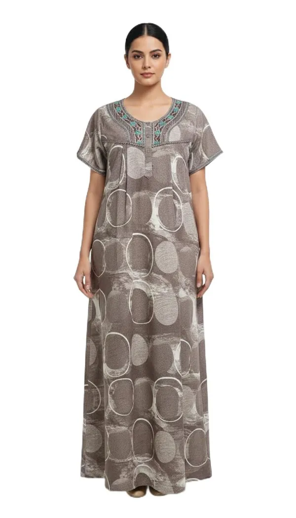 Evolove_Alpine_Fabric_Nighty_Maxi_for_Women_with_Side_Pocket_and_Neckline_Embroidery_|_Printed_Short_Sleeves_Full_Length_Night_Wear_Gown