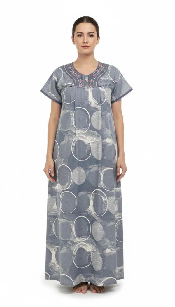 Evolove_Alpine_Fabric_Nighty_Maxi_for_Women_with_Side_Pocket_and_Neckline_Embroidery_|_Printed_Short_Sleeves_Full_Length_Night_Wear_Gown