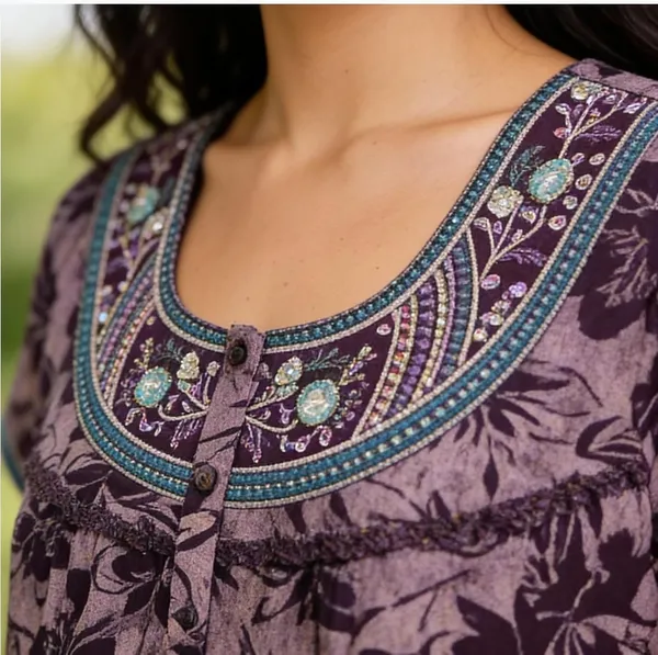 Evolove_Alpine_Fabric_Nighty_Maxi_for_Women_with_Side_Pocket_and_Neckline_Embroidery_|_Printed_Short_Sleeves_Full_Length_Night_Wear_Gown