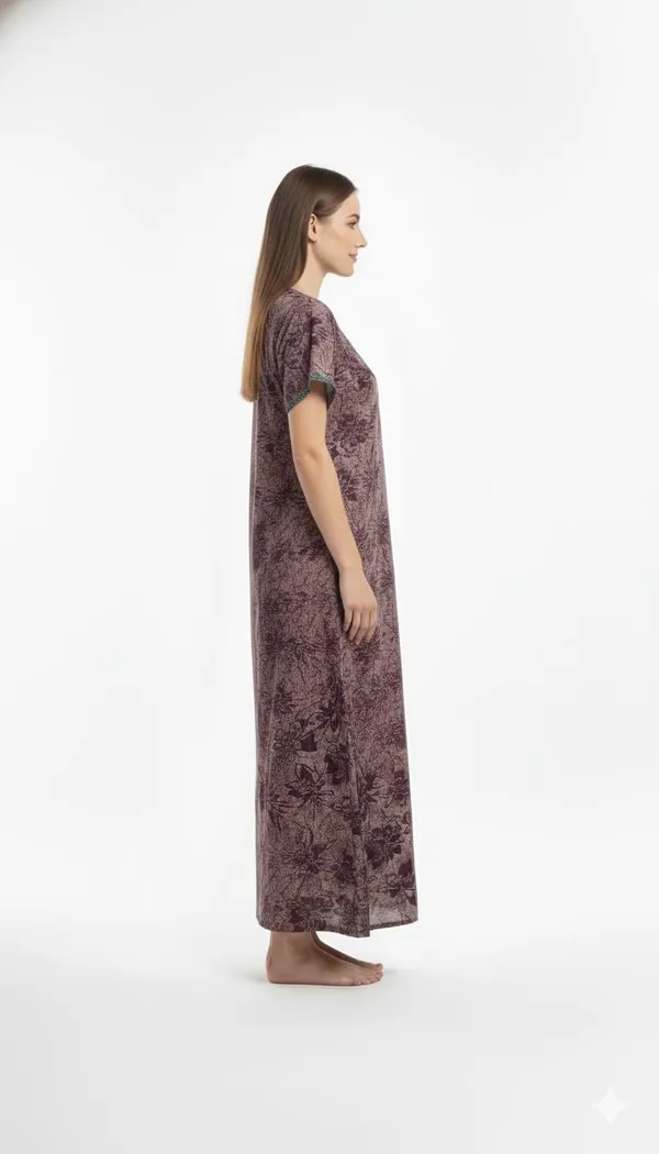 Evolove_Alpine_Fabric_Nighty_Maxi_for_Women_with_Side_Pocket_and_Neckline_Embroidery_|_Printed_Short_Sleeves_Full_Length_Night_Wear_Gown