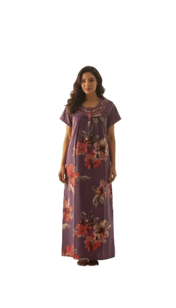 Evolove_Alpine_Fabric_Nighty_Maxi_for_Women_with_Side_Pocket_and_Neckline_Embroidery_|_Printed_Short_Sleeves_Full_Length_Night_Wear_Gown