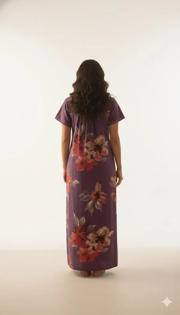 Evolove_Alpine_Fabric_Nighty_Maxi_for_Women_with_Side_Pocket_and_Neckline_Embroidery_|_Printed_Short_Sleeves_Full_Length_Night_Wear_Gown