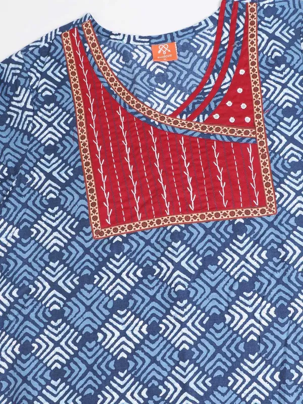 Evolove_Women's_Blue_Cotton_Embroidered_Nighty_|_Soft_Full_Length_Printed_Night_Gown_with_Embroidered_Yoke_|_Soft_Comfortable_Sleepwear_&_Home_Wear