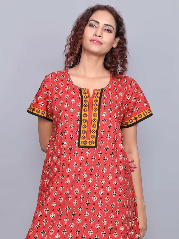 Maroon_Cotton_Short_Sleeves_Long_Maxi_Night_Gown