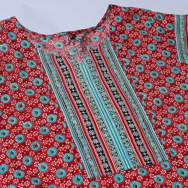 Red_Cotton_Short_Sleeves_Long_Maxi_Night_Gown