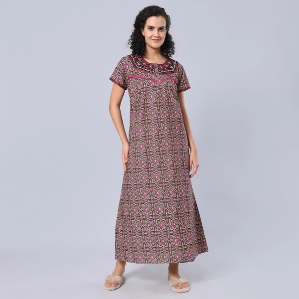 Evolove_Women'S_100%_Cotton_Supersoft_With_Beautiful_Embroidery_Long_Maxi_Night_Gown_Nighty_Dress_With_Pocket,_Most_Comfortable_And_3_X_Longer_Lasting_(Magenta,_Lngco3168Mg-Xxxl)
