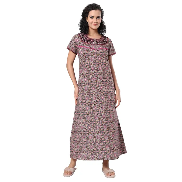 Evolove_Women'S_100%_Cotton_Supersoft_With_Beautiful_Embroidery_Long_Maxi_Night_Gown_Nighty_Dress_With_Pocket,_Most_Comfortable_And_3_X_Longer_Lasting_(Magenta,_Lngco3168Mg-Xxxl)
