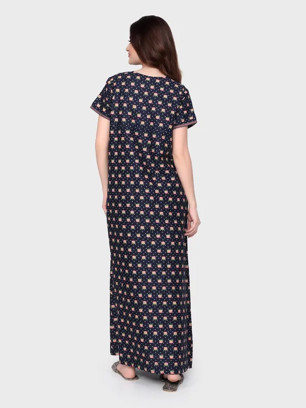 Teal_Cotton_Supersoft_With_Beautiful_Embroidery_Long_Maxi_Night_Gown