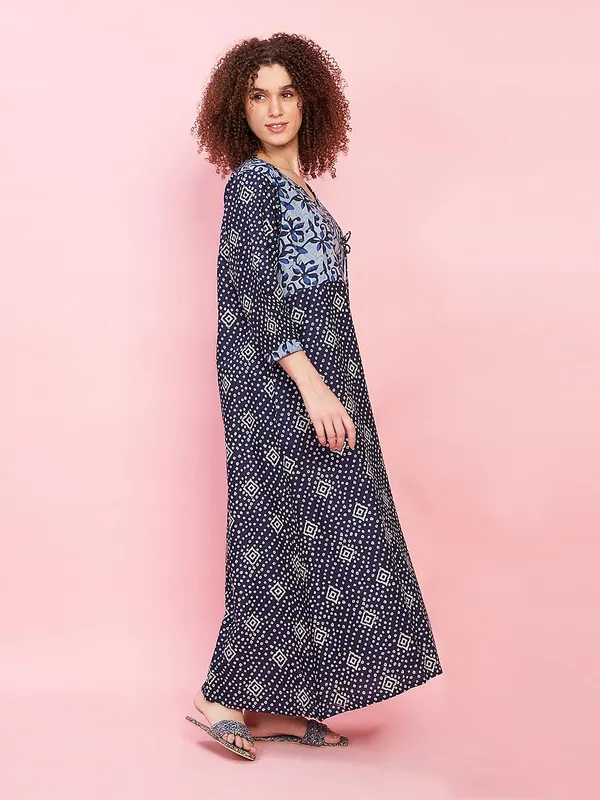 Evolove_Women's_100%_Cotton_Supersoft_with_Beautiful_Embroidery_Long_Maxi_Night_Gown_Nighty_Dress_with_Pocket,_Most_Comfortable_and_3_X_Longer_Lasting_(Dark_Navy,_LNGCO3188DN-S)