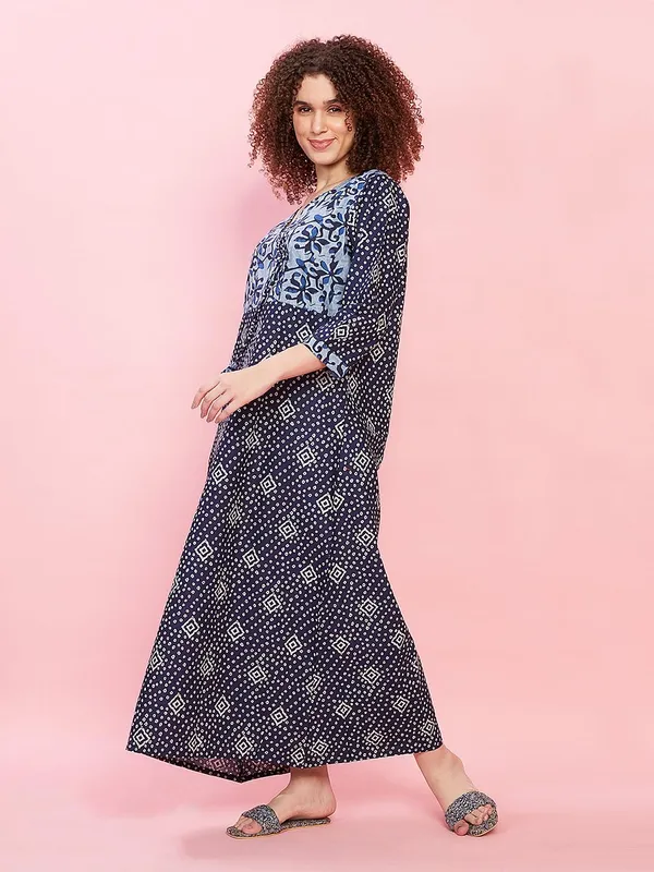 Evolove_Women's_100%_Cotton_Supersoft_with_Beautiful_Embroidery_Long_Maxi_Night_Gown_Nighty_Dress_with_Pocket,_Most_Comfortable_and_3_X_Longer_Lasting_(Dark_Navy,_LNGCO3188DN-S)