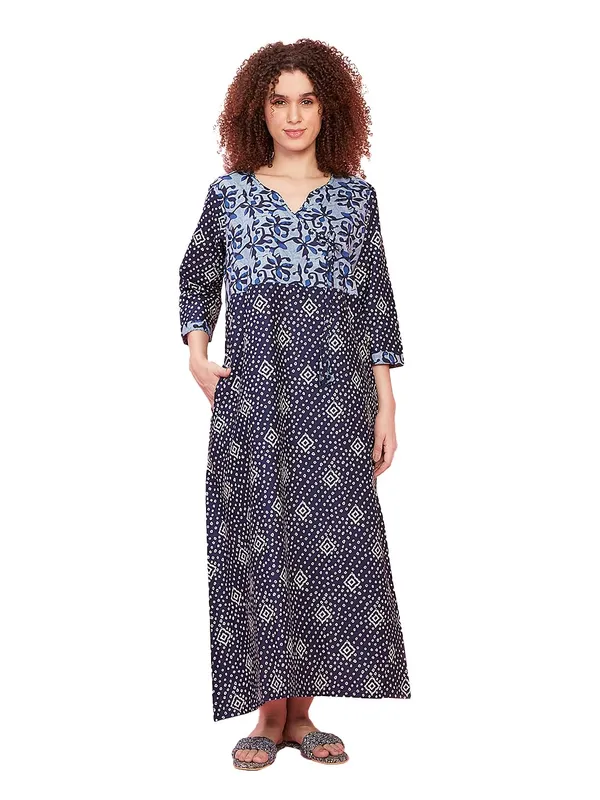 Evolove_Women's_100%_Cotton_Supersoft_with_Beautiful_Embroidery_Long_Maxi_Night_Gown_Nighty_Dress_with_Pocket,_Most_Comfortable_and_3_X_Longer_Lasting_(Dark_Navy,_LNGCO3188DN-S)