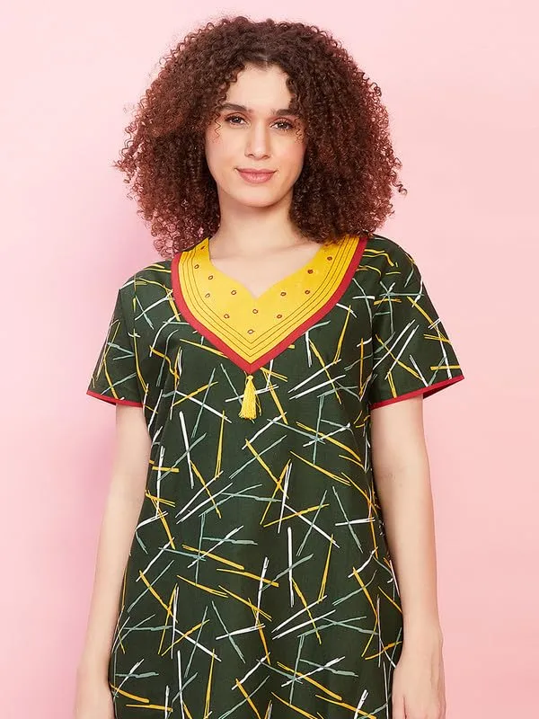 Dark_Green_Cotton_Supersoft_With_Beautiful_Embroidery_Long_Maxi_Night_Gown