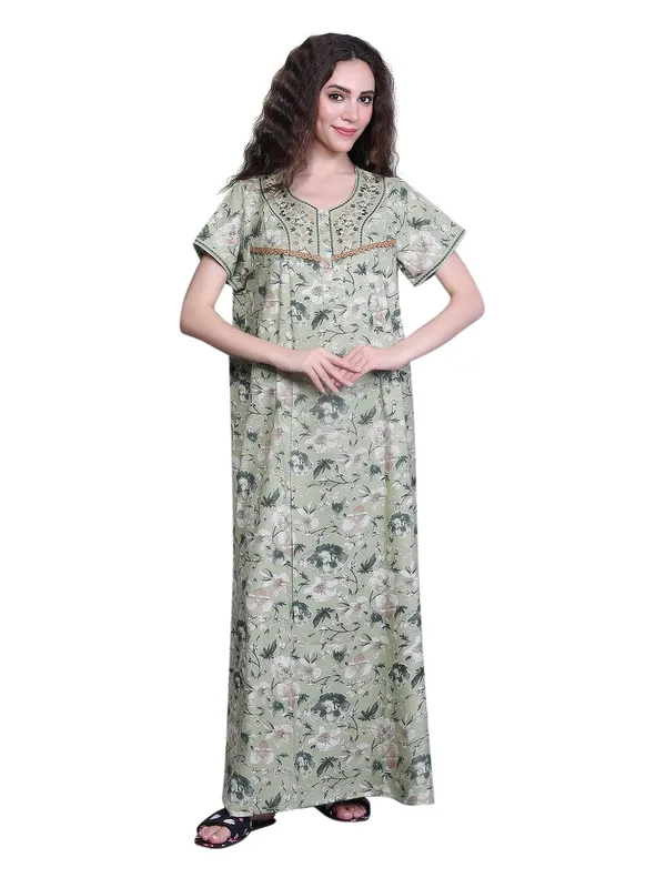 Pista_Cotton_Maxi_Nighty_|_Round_Neck_Printed_Short_Sleeves_Full_Length_Night_Gown
