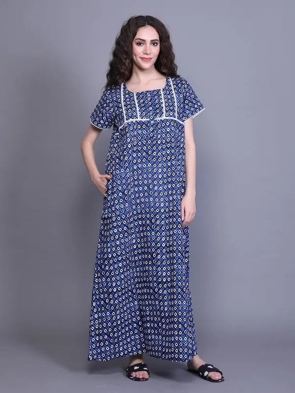 Evolove_Women's_Cotton_Button_Down_Long_Nighty_|_Soft_Breathable_Printed_Full_Length_Night_Gown_with_Lace_Yoke_&_Lace_Sleeves_|_Premium_Sleepwear_&_Home_Wear_|_Front_Button_Closure_with_Lace