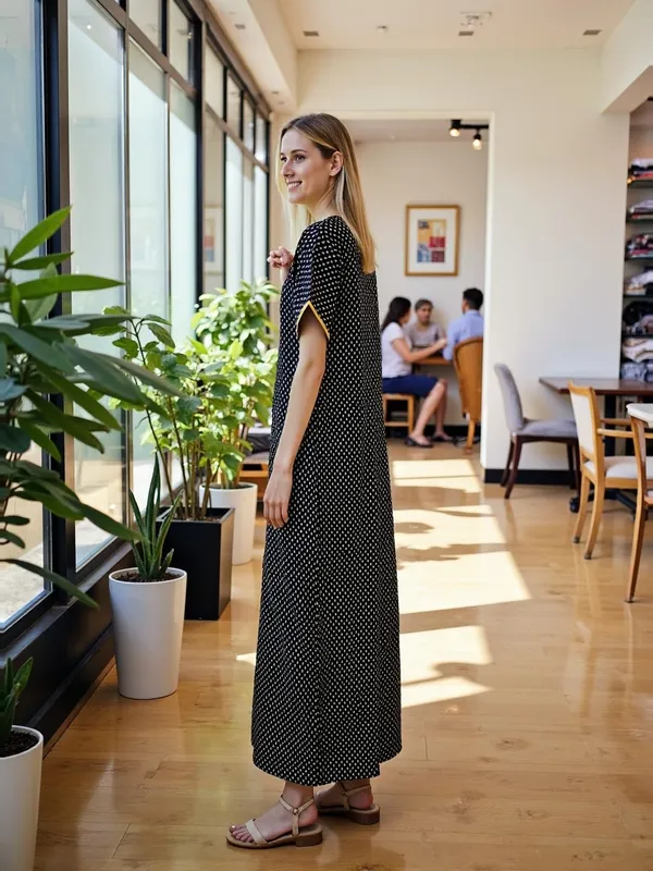 Evolove_Cotton_Nighty_Maxi_For_Women_With_Side_Pocket_|_V-Neck_Short_Sleeves_Printed_Full_Length_Night_Wear_Gown_Black_X-Large