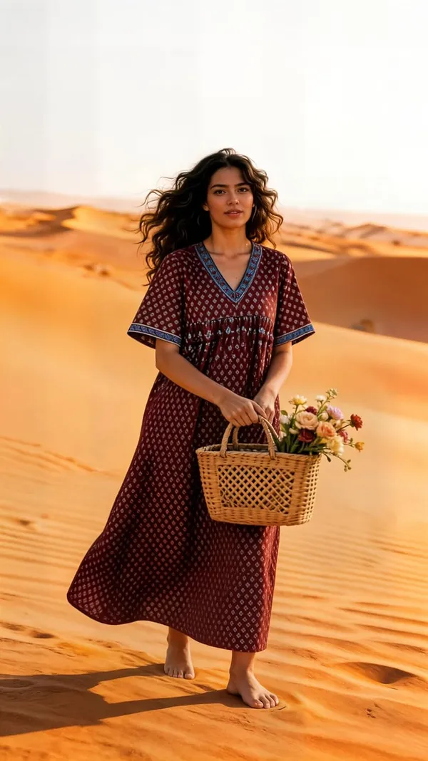 Evolove_Cotton_Nighty_Maxi_for_Women_with_Side_Pocket_|_Floral_Print_Round_Neck_Short_Sleeves_Full_Length_Night_Wear_Gown