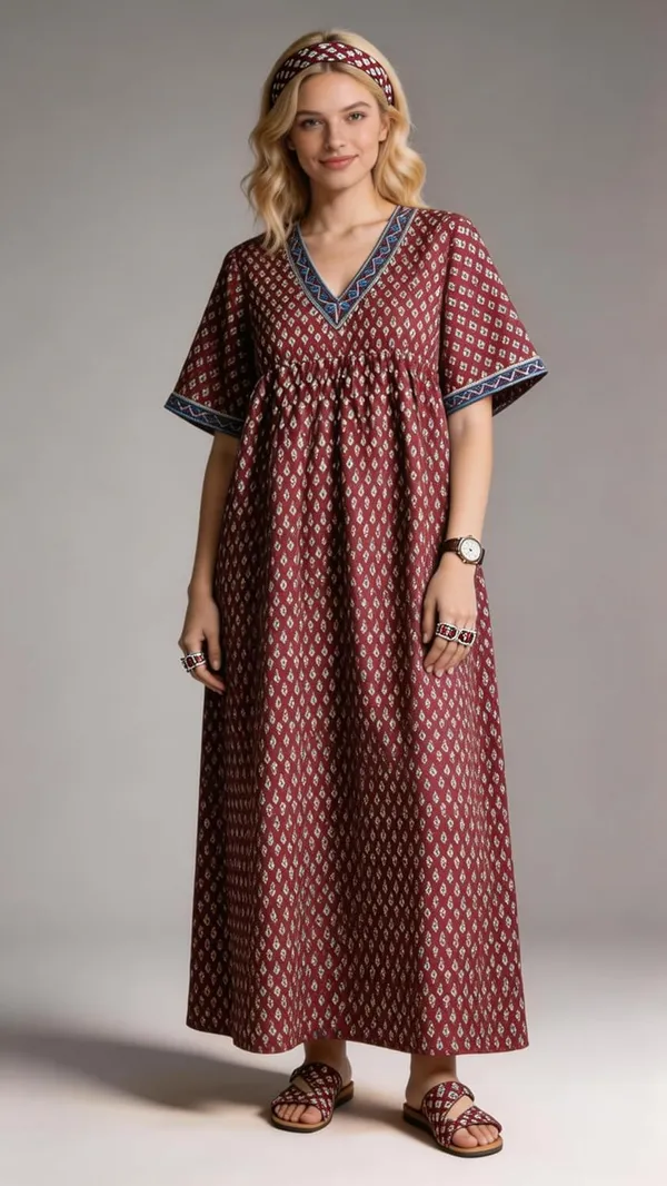 Evolove_Cotton_Nighty_Maxi_for_Women_with_Side_Pocket_|_Floral_Print_Round_Neck_Short_Sleeves_Full_Length_Night_Wear_Gown