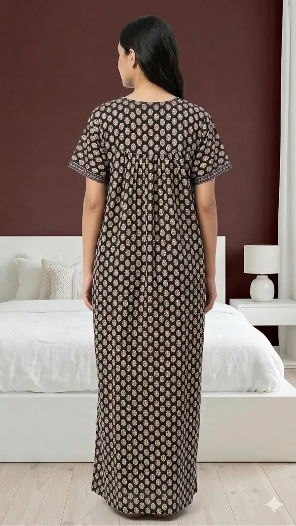 Evolove_Cotton_Nighty_Maxi_for_Women_with_Side_Pocket_|_Floral_Print_Round_Neck_Short_Sleeves_Full_Length_Night_Wear_Gown