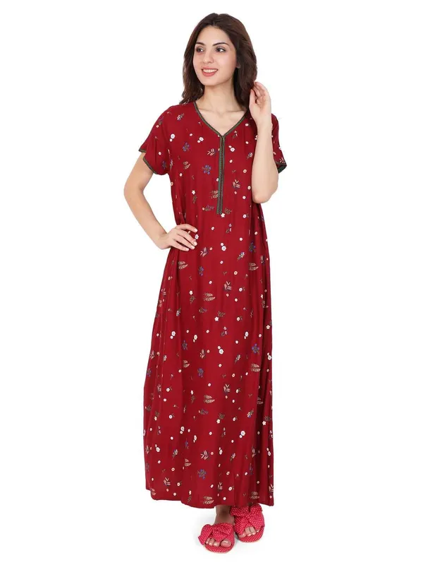 Evolove_Women's_Viscose_Liva_Long_Maxi_Night_Gown_Nighty_Dress_with_Pocket_&_Zipper,_Super_Soft_Comfortable_(LNGRY-Zipper)