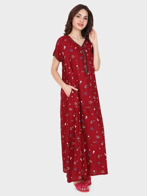 Evolove_Women's_Viscose_Liva_Long_Maxi_Night_Gown_Nighty_Dress_with_Pocket_&_Zipper,_Super_Soft_Comfortable_(LNGRY-Zipper)