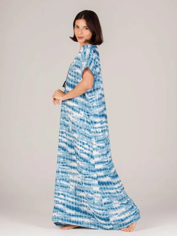 Evolove_Women's_Sea_Blue_Rayon_Embroidered_Nighty_with_Tassel_|_Soft_Breathable_Full_Length_Cotton_Feel_Lounge_&_Sleepwear_|_Embroidery_Nighty