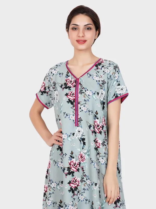 Evolove_Women's_Viscose_Liva_Long_Maxi_Night_Gown_Nighty_Dress_With_Pocket_&_Zipper,_Super_Soft_Comfortable_(Grey_Green,_Lngry3091Gn-Xxl)