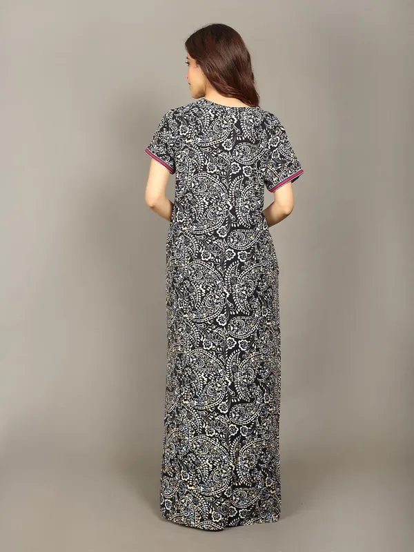 Evolove_Rayon_Embroidery_Nighty_Maxi_For_Women_With_Side_Pocket_|_Printed_Short_Sleeves_Full_Length_Soft_Night_Wear_Gown_New_Navy_X-Large