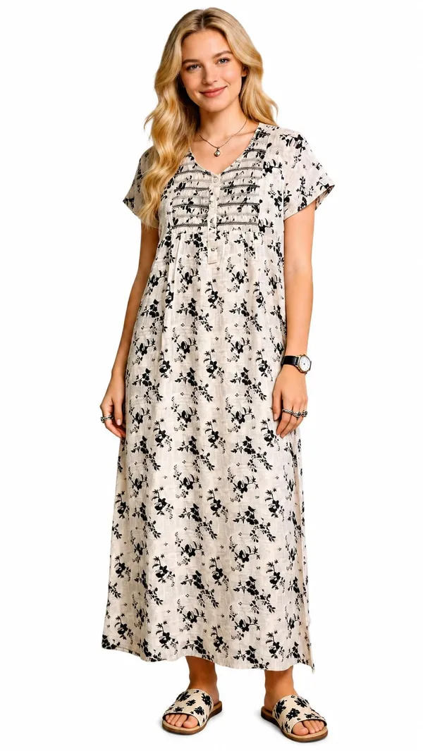 Evolove_Women's_Smoking_Rayon_Nighty_|_Printed_Full_Length_Maxi_Night_Gown_|_Soft_&_Breathable_Lounge_Wear_|_Short_Sleeve_Round_Neck_Nightdress_|_Comfortable_Sleepwear_for_Daily_Use