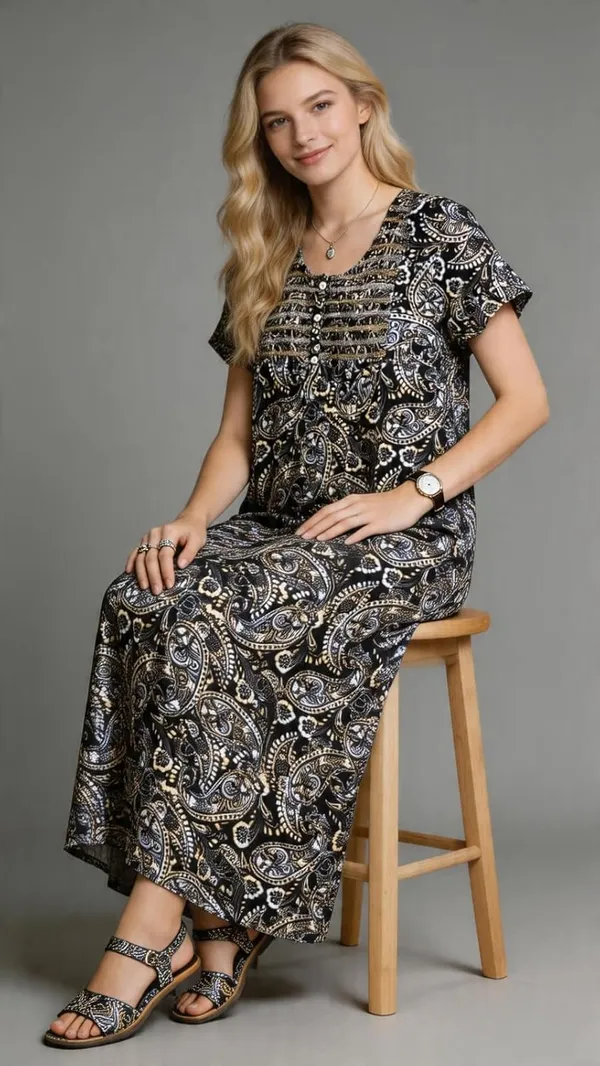 Evolove_Women's_Smoking_Rayon_Nighty_|_Printed_Full_Length_Maxi_Night_Gown_|_Soft_&_Breathable_Lounge_Wear_|_Short_Sleeve_Round_Neck_Nightdress_|_Comfortable_Sleepwear_for_Daily_Use