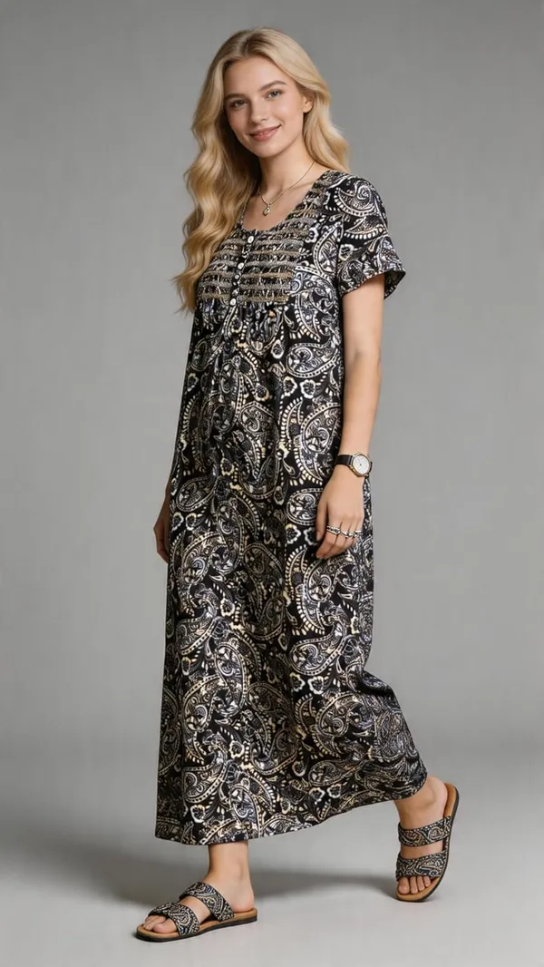 Evolove_Women's_Smoking_Rayon_Nighty_|_Printed_Full_Length_Maxi_Night_Gown_|_Soft_&_Breathable_Lounge_Wear_|_Short_Sleeve_Round_Neck_Nightdress_|_Comfortable_Sleepwear_for_Daily_Use