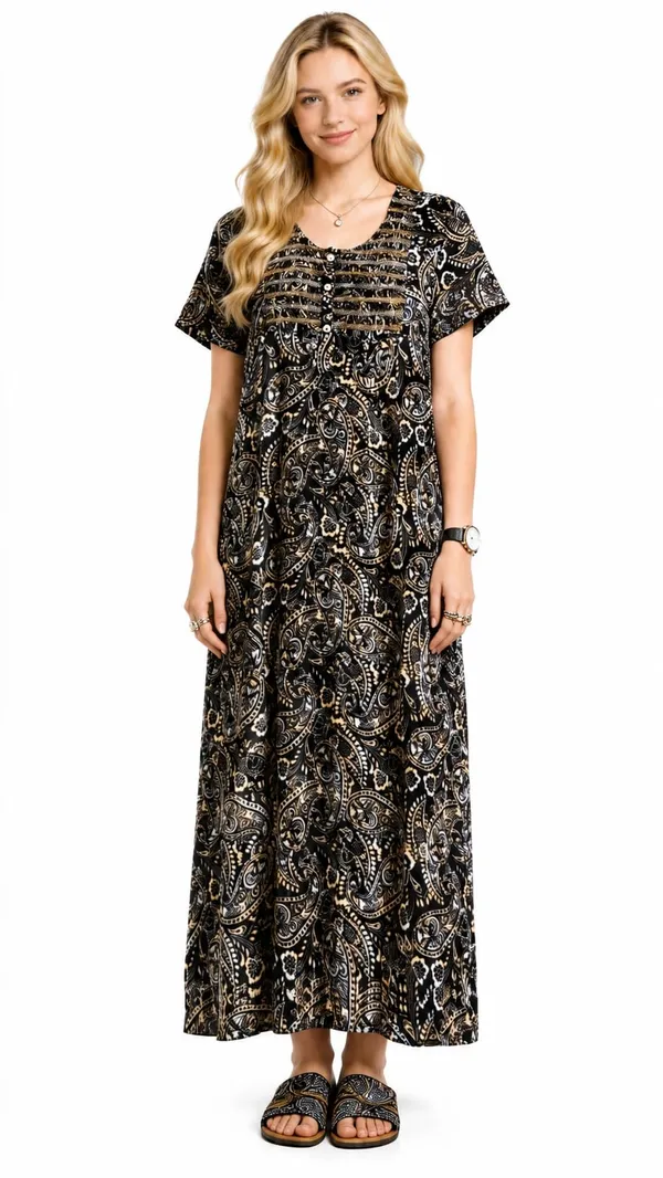 Evolove_Women's_Smoking_Rayon_Nighty_|_Printed_Full_Length_Maxi_Night_Gown_|_Soft_&_Breathable_Lounge_Wear_|_Short_Sleeve_Round_Neck_Nightdress_|_Comfortable_Sleepwear_for_Daily_Use