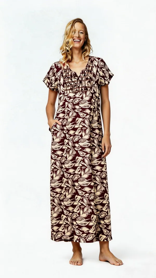 Evolove_Women's_Smoking_Rayon_Nighty_|_Printed_Full_Length_Maxi_Night_Gown_|_Soft_&_Breathable_Lounge_Wear_|_Short_Sleeve_Round_Neck_Nightdress_|_Comfortable_Sleepwear_for_Daily_Use