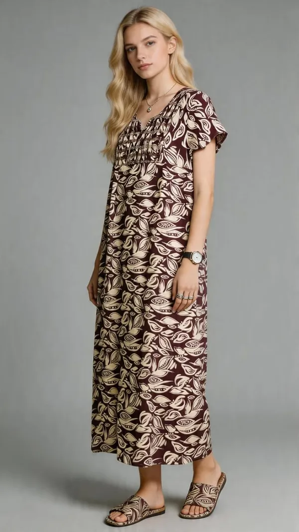 Evolove_Women's_Smoking_Rayon_Nighty_|_Printed_Full_Length_Maxi_Night_Gown_|_Soft_&_Breathable_Lounge_Wear_|_Short_Sleeve_Round_Neck_Nightdress_|_Comfortable_Sleepwear_for_Daily_Use