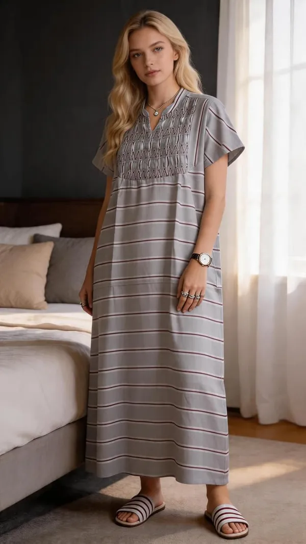 Evolove_Women's_Smoking_Rayon_Nighty_|_Printed_Full_Length_Maxi_Night_Gown_|_Soft_&_Breathable_Lounge_Wear_|_Short_Sleeve_Round_Neck_Nightdress_|_Comfortable_Sleepwear_for_Daily_Use