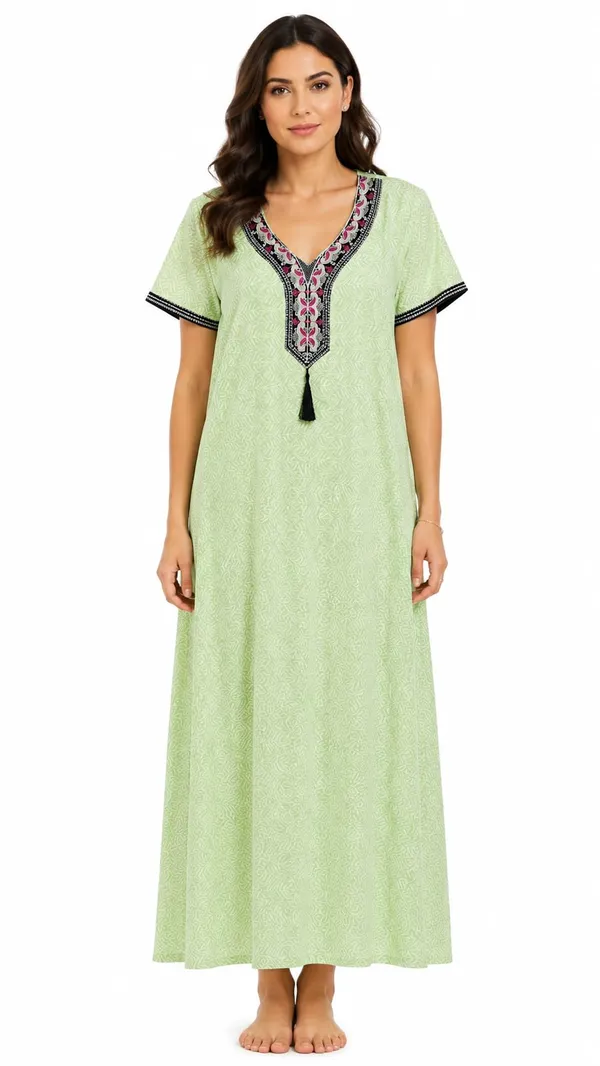 Evolove_Women's_Rayon_Embroidery_Nighty_|_Printed_Full_Length_Maxi_Night_Gown_|_Soft_&_Breathable_Lounge_Wear_|_Short_Sleeve_Round_Neck_Nightdress_|_Comfortable_Sleepwear_for_Daily_Use