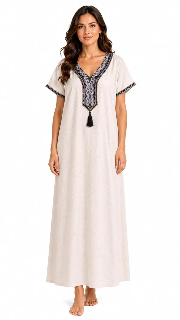 Evolove_Women's_Embroidery_Rayon_Nighty_|_Printed_Full_Length_Maxi_Night_Gown_|_Soft_&_Breathable_Lounge_Wear_|_Short_Sleeve_Round_Neck_Nightdress_|_Comfortable_Sleepwear_for_Daily_Use