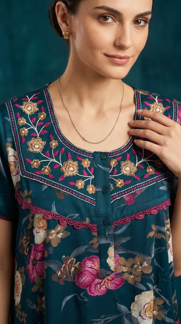Evolove_Printed_Nighty_Maxi_for_Women_|_Alpine_Fabric_with_Side_Pocket_and_Neckline_Embroidery_|_Short_Sleeves_Full_Length_Night_Wear_Gown