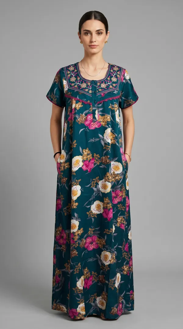 Evolove_Printed_Nighty_Maxi_for_Women_|_Alpine_Fabric_with_Side_Pocket_and_Neckline_Embroidery_|_Short_Sleeves_Full_Length_Night_Wear_Gown
