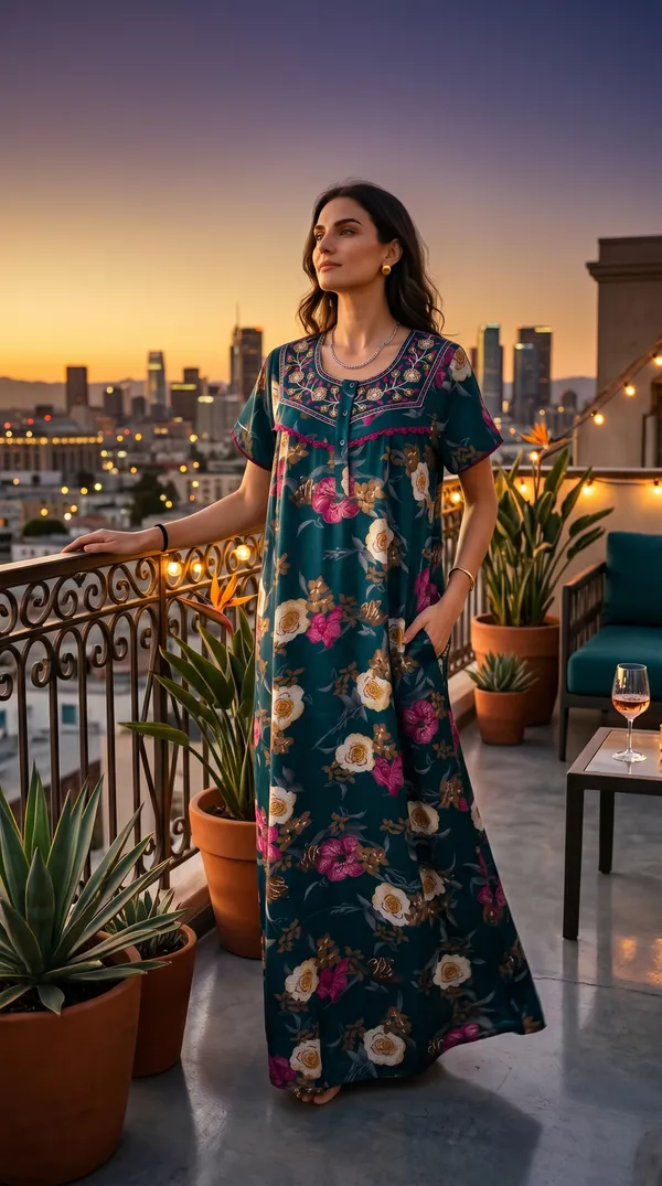 Evolove_Printed_Nighty_Maxi_for_Women_|_Alpine_Fabric_with_Side_Pocket_and_Neckline_Embroidery_|_Short_Sleeves_Full_Length_Night_Wear_Gown