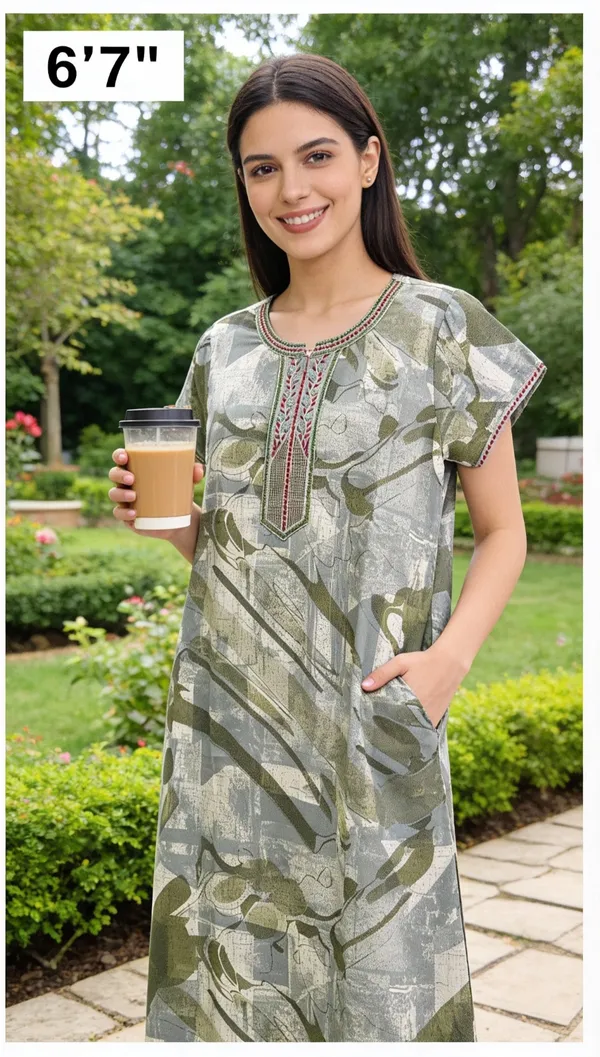 Evolove_Alpine_Fabric_Nighty_Maxi_for_Women_with_Side_Pocket_and_Neckline_Embroidery_|_Printed_Short_Sleeves_Full_Length_Night_Wear_Gown