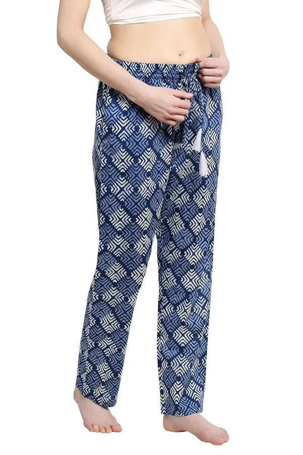 Evolove_Women'S_Super_Soft_Comfortable_Cotton_Printed_Pyjama_Relaxed_Lounge_Pants_With_Pockets_(Blue)