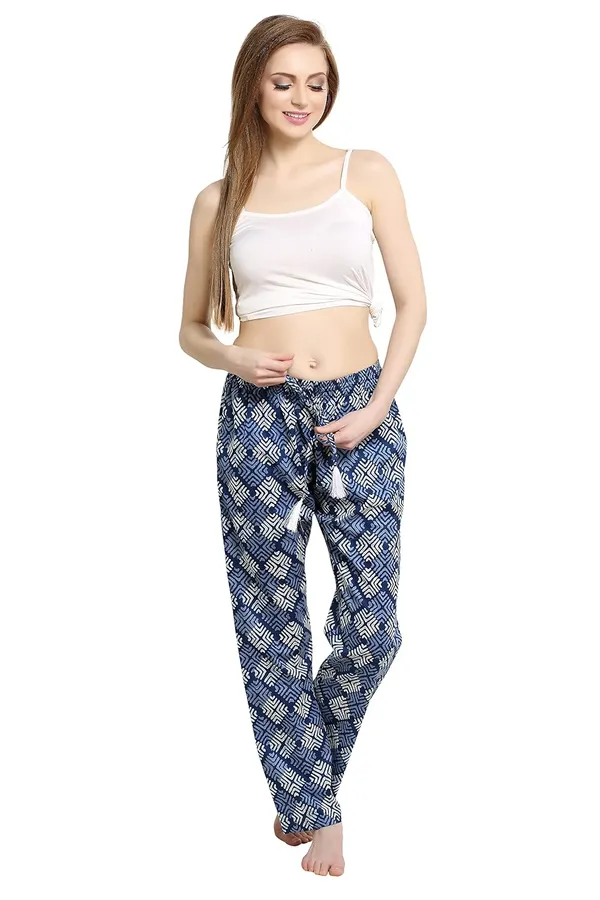 Evolove_Women'S_Super_Soft_Comfortable_Cotton_Printed_Pyjama_Relaxed_Lounge_Pants_With_Pockets_(Blue)