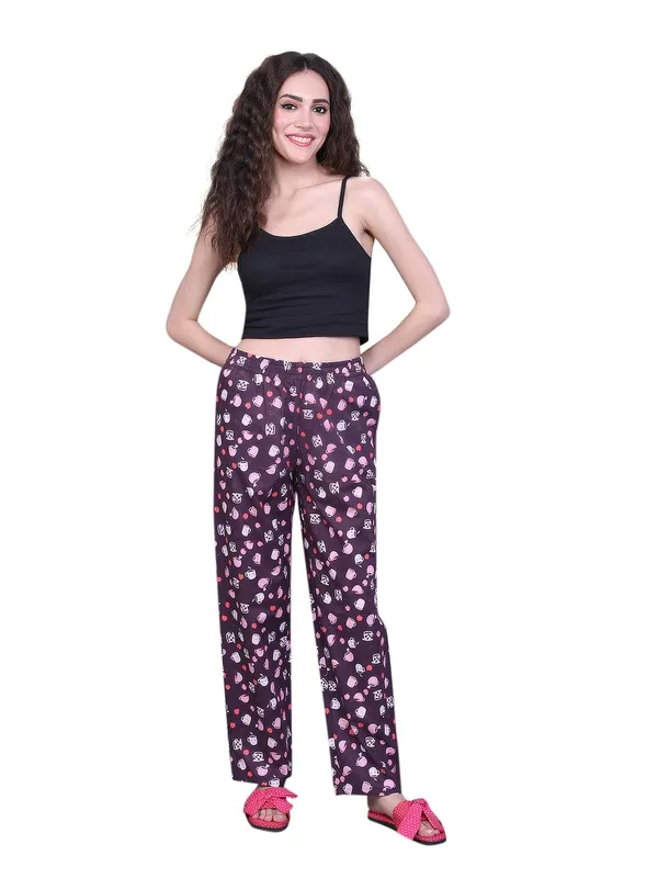 Evolove_Night_Pyjama_For_Women_With_Side_Pockets_And_Adjustable_Waistband_|_Soft_Cotton_Fabric_All_Over_Printed_Loungewear_Wine_Medium