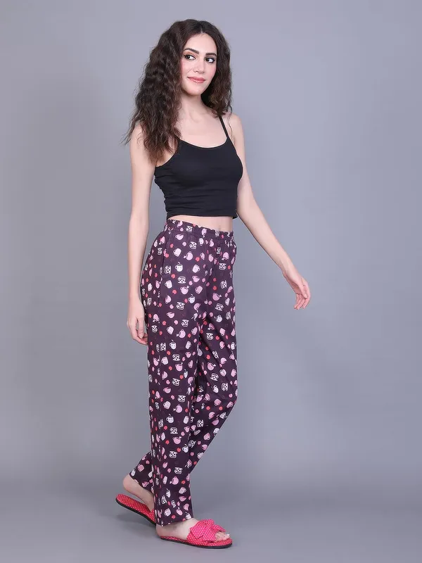 Evolove_Night_Pyjama_For_Women_With_Side_Pockets_And_Adjustable_Waistband_|_Soft_Cotton_Fabric_All_Over_Printed_Loungewear_Wine_Medium