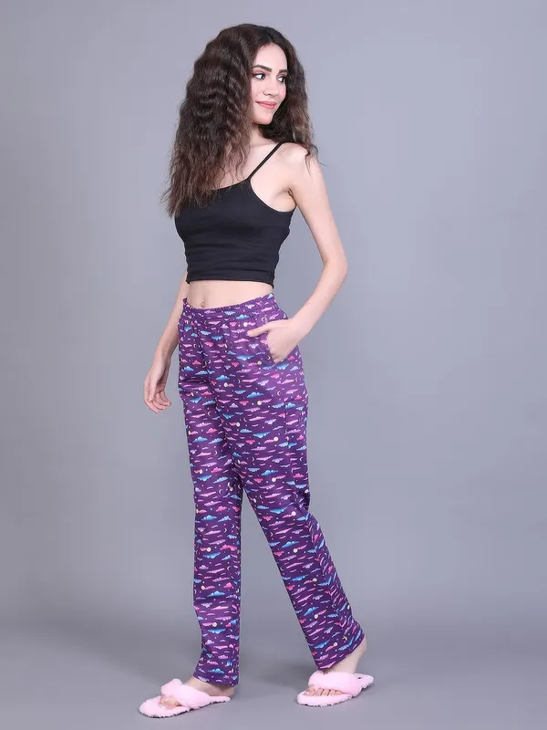 Evolove_Night_Pyjama_For_Women_With_Side_Pockets_And_Adjustable_Waistband_|_Soft_Cotton_Fabric_All_Over_Printed_Loungewear_Dark_Purple_Xxx-Large