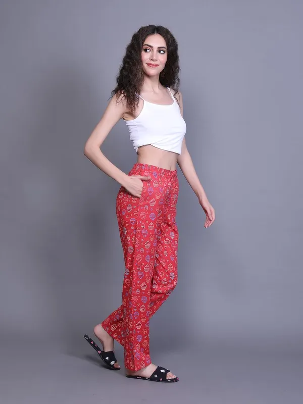 Evolove_Night_Pyjama_For_Women_With_Side_Pockets_And_Adjustable_Waistband_|_Pure_Cotton_Fabric_All_Over_Printed_Loungewear_Red_Medium
