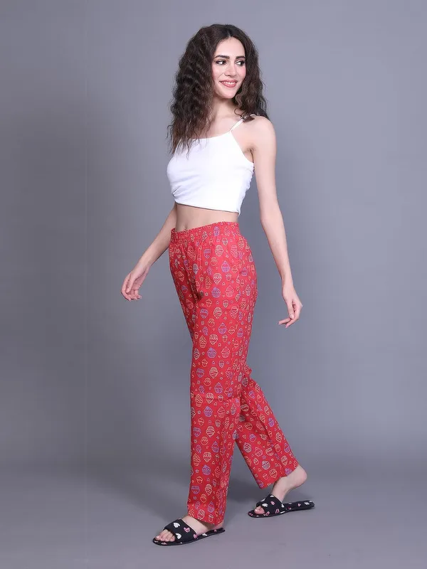 Evolove_Night_Pyjama_For_Women_With_Side_Pockets_And_Adjustable_Waistband_|_Pure_Cotton_Fabric_All_Over_Printed_Loungewear_Red_Medium