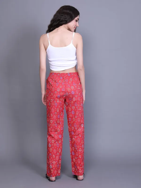 Evolove_Night_Pyjama_For_Women_With_Side_Pockets_And_Adjustable_Waistband_|_Pure_Cotton_Fabric_All_Over_Printed_Loungewear_Red_Medium